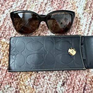 Vintage Coach Glasses Case Embossed Black Leather Monogram Sunglasses Readers